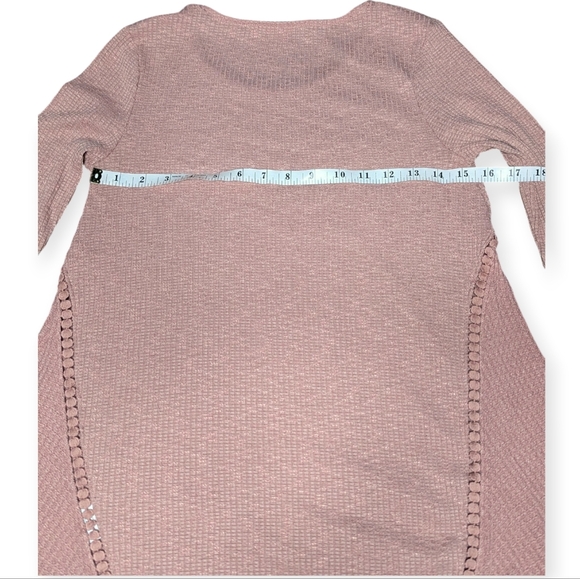 Anthropologie Eri + Ali Visto Crochet Thermal Top Small Pink - Picture 12 of 15